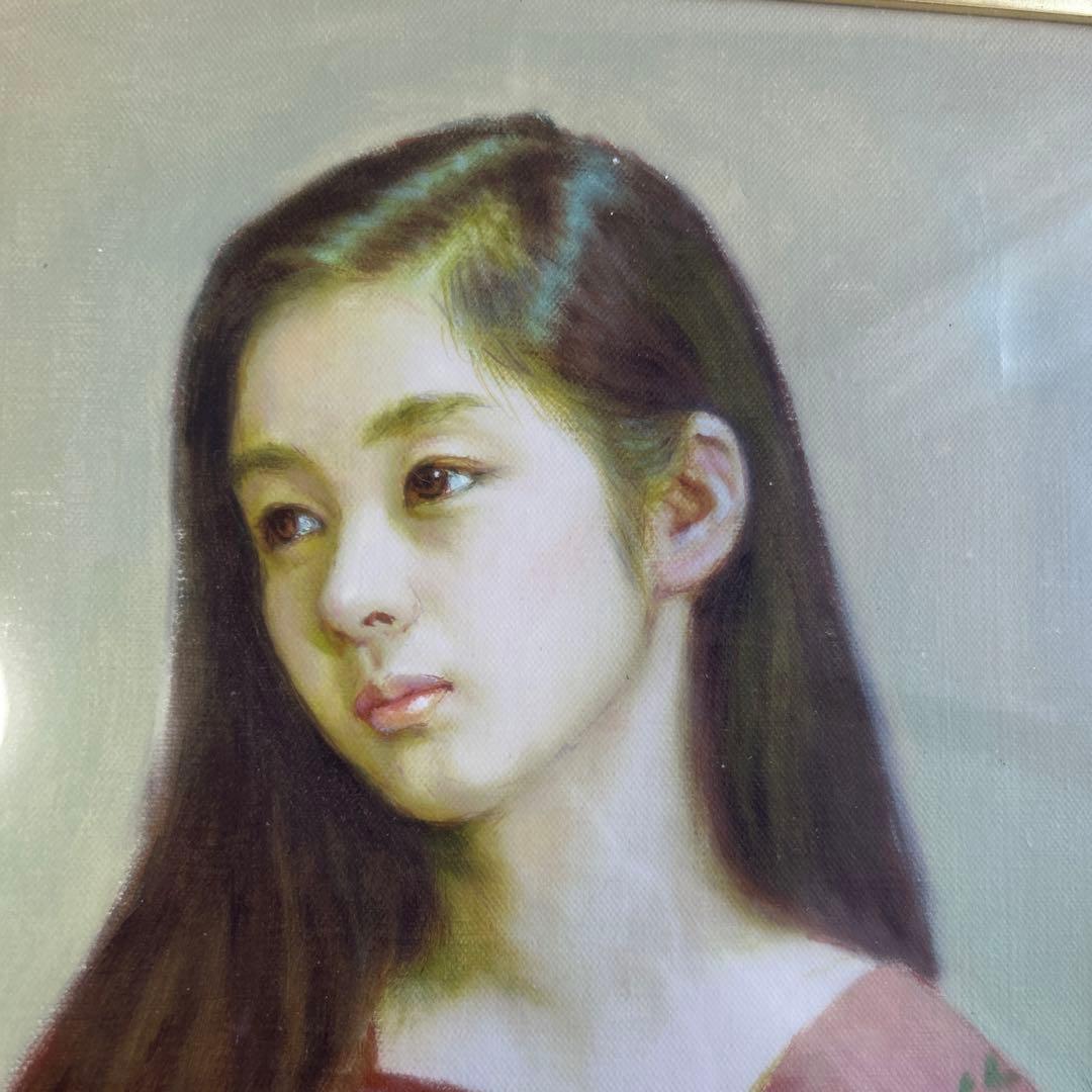 絵画油彩画女性鶴村義美「二十歳」