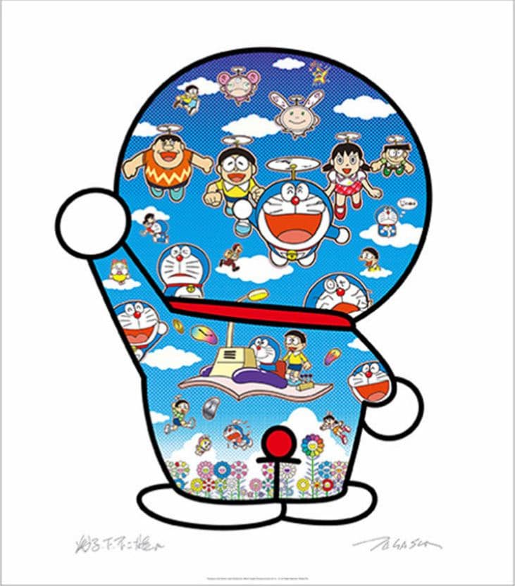 村上隆 青空の下のドラえもん達（ポスター作品） - メルカリ
