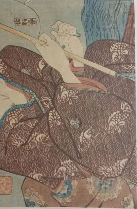 浮世絵版画山海愛度圖會たんと釣りたい尾張焼物歌川国芳画、嘉永5年