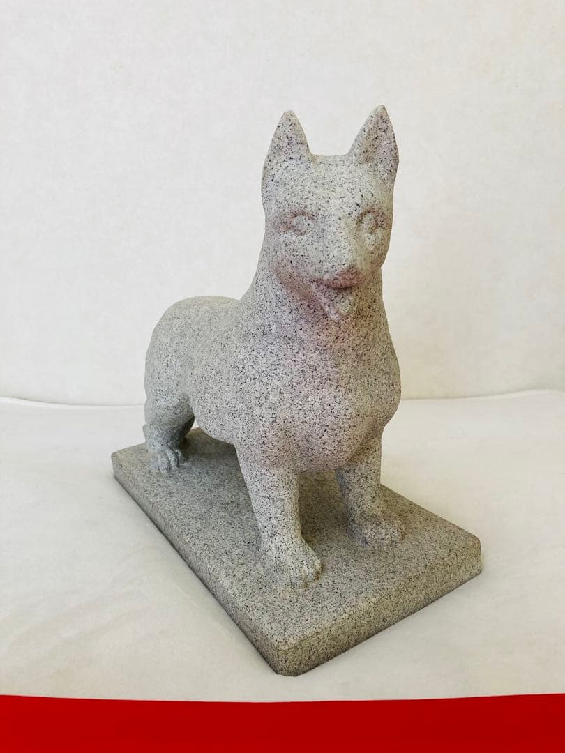 キツネ　狐　お稲荷様　お狐様　石像　白御影石　置物　ご利益　縁起物　商売繁盛 稲荷さん きつね キツネ 狐 一対 10寸 お稲荷 お狐様 置物 みかげ石