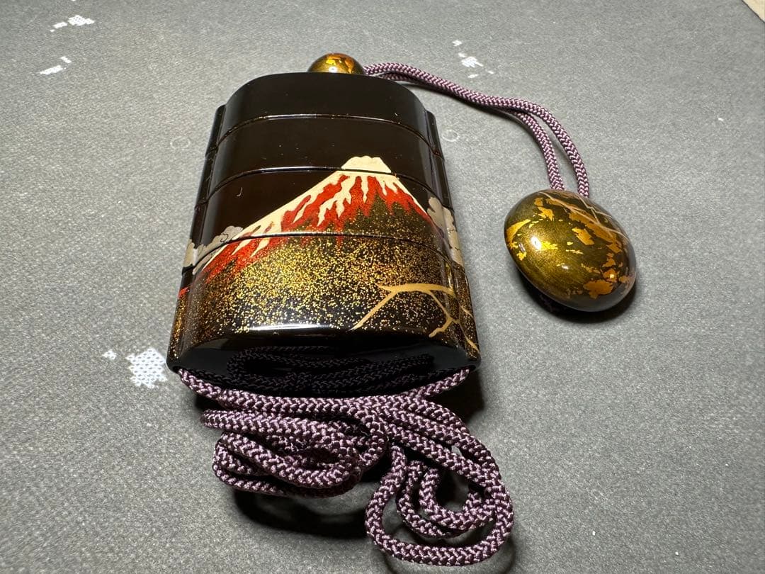 印籠 富士 蒔絵 根付 置物 古美術品 細密細工 骨董 アンティーク 工芸