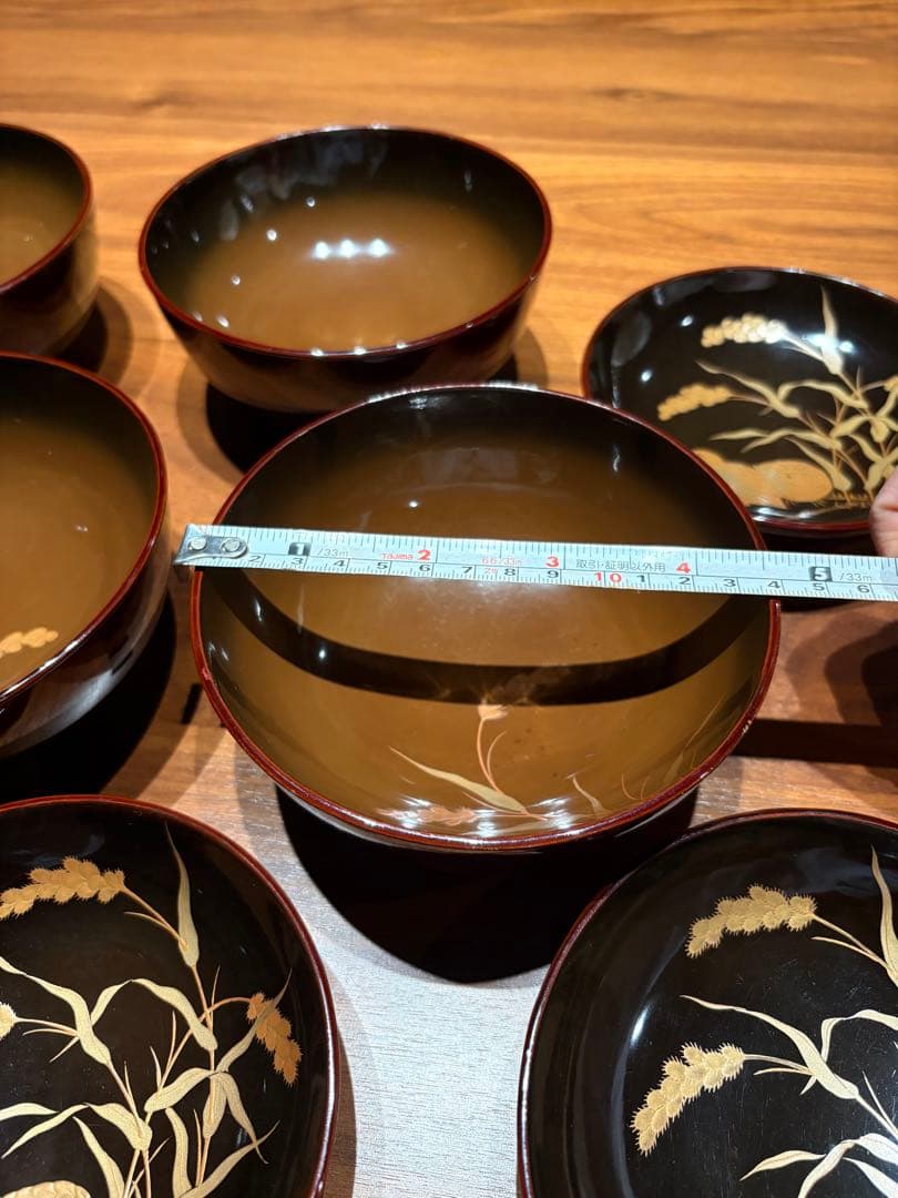 骨董品 明治末期〜大正初期 輪島塗 金蒔絵 漆器椀 煮物椀 5セット