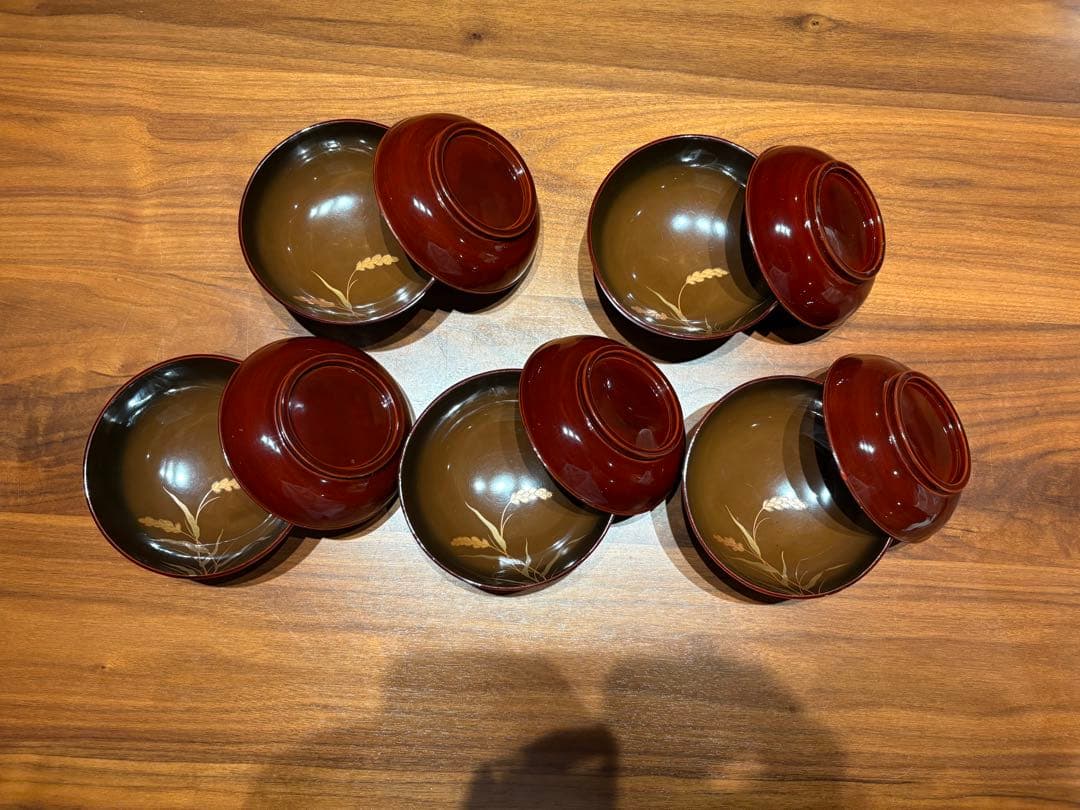 骨董品 明治末期〜大正初期 輪島塗 金蒔絵 漆器椀 煮物椀 5セット