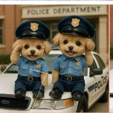 犬のお巡りさん柴犬、マルチーズ、トイプードル、シーズ、チワワ