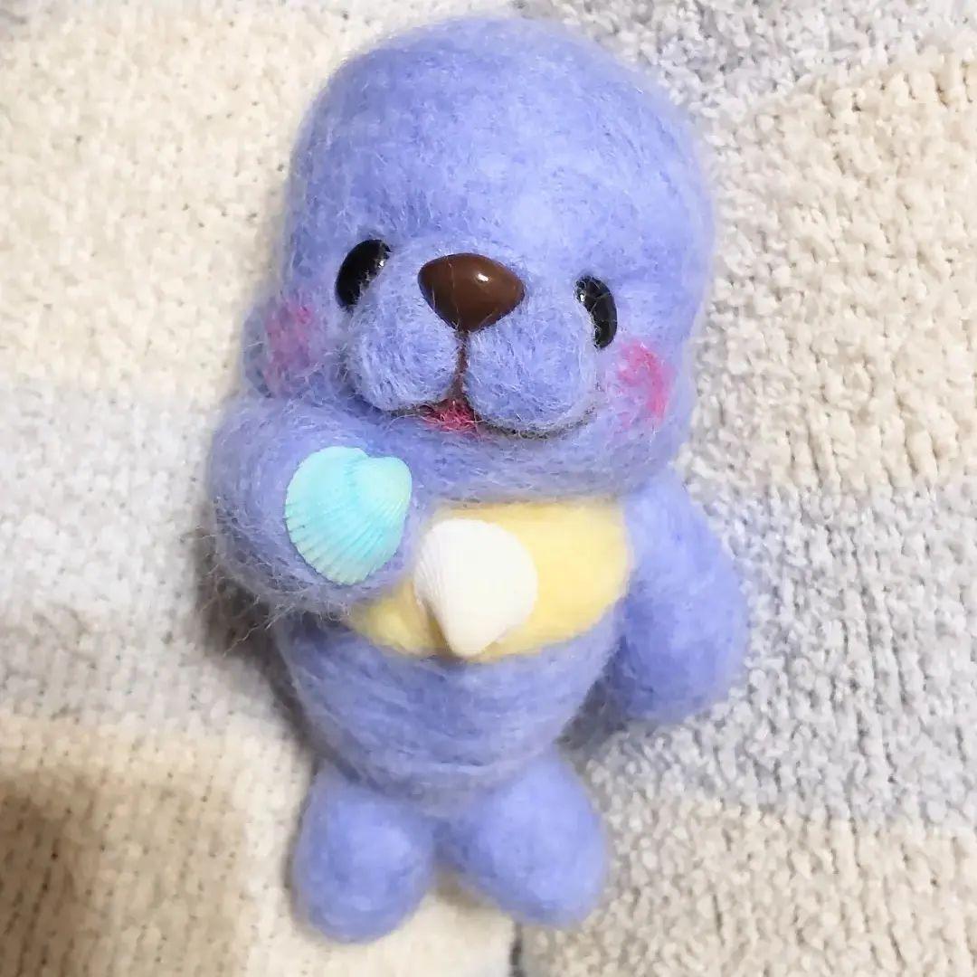 展示のみ☆らっこ ストア ゴマフアザラシ 羊毛フェルト 人形 ハンドメイド