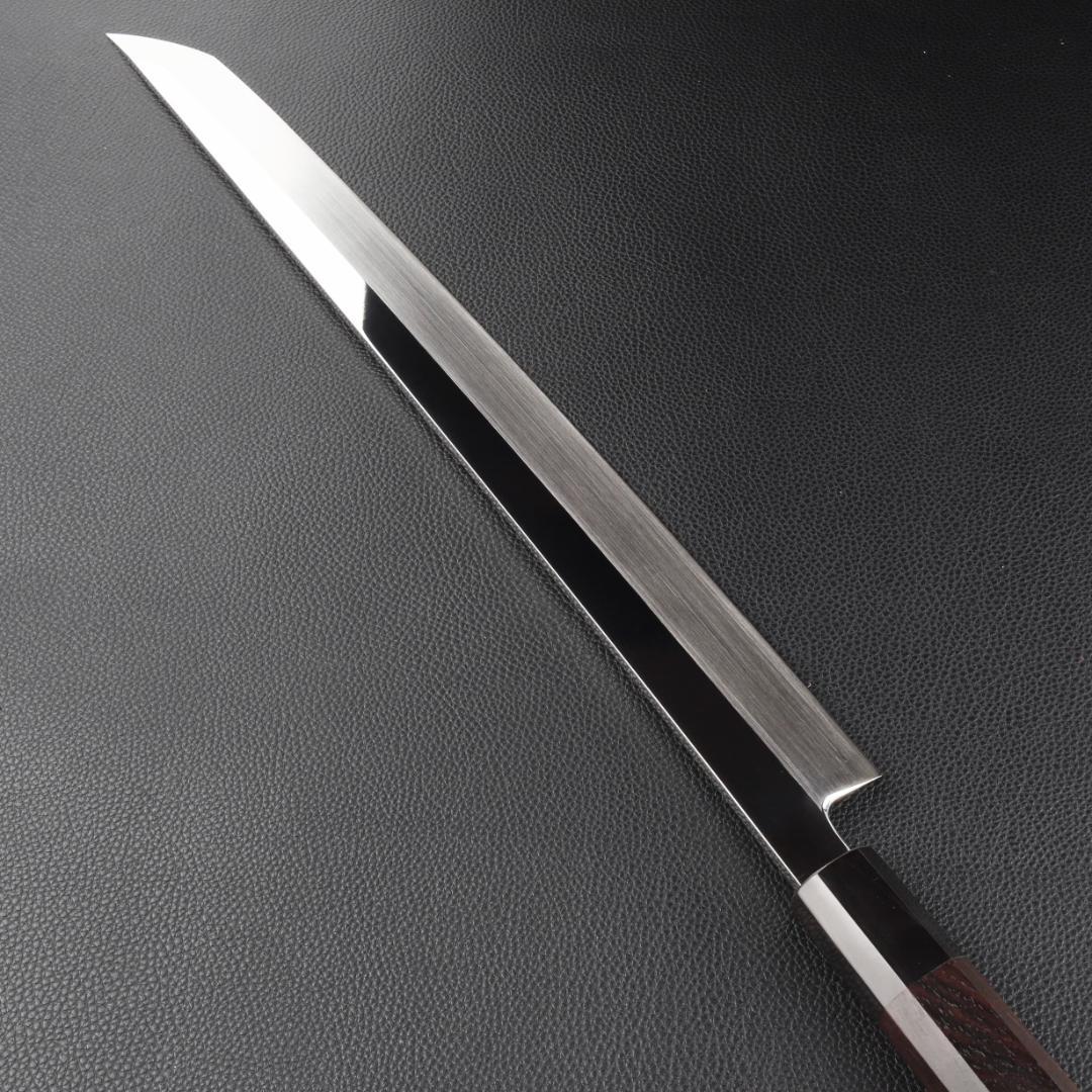 11186先丸包丁 尺二 刺身包丁 鏡面仕上げ 刃は究極の切れ味黒檀黒水牛