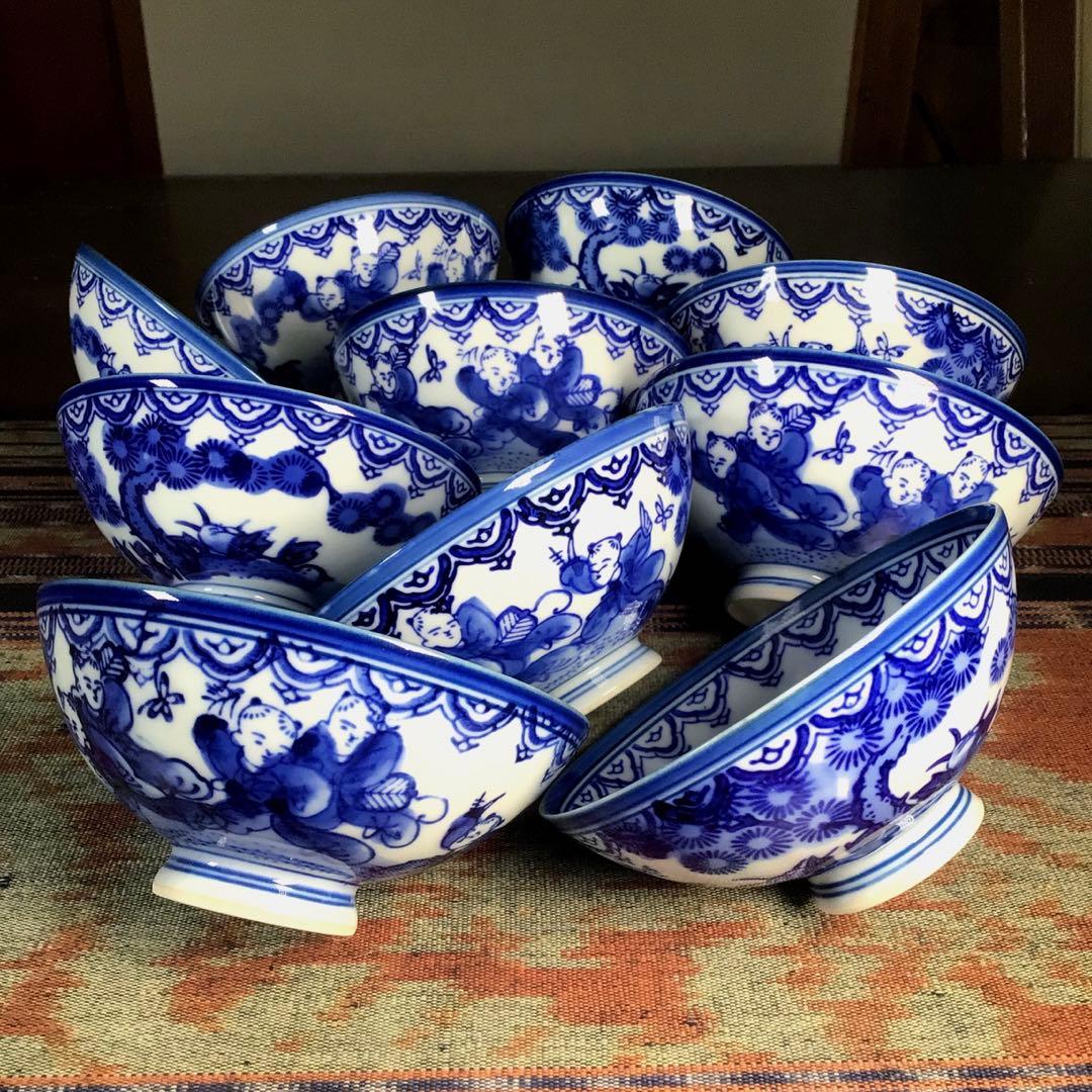 暮らしのうー特価』 鍋島焼 鍋島瀬兵 唐子 ご飯茶碗 10客 - メルカリ