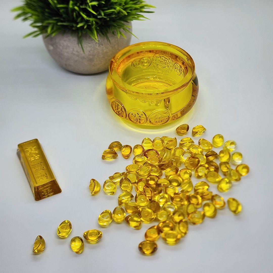瑠璃ガラス製 元宝 風水グッズ 開運・金運アップ スピリチュアルアイテム