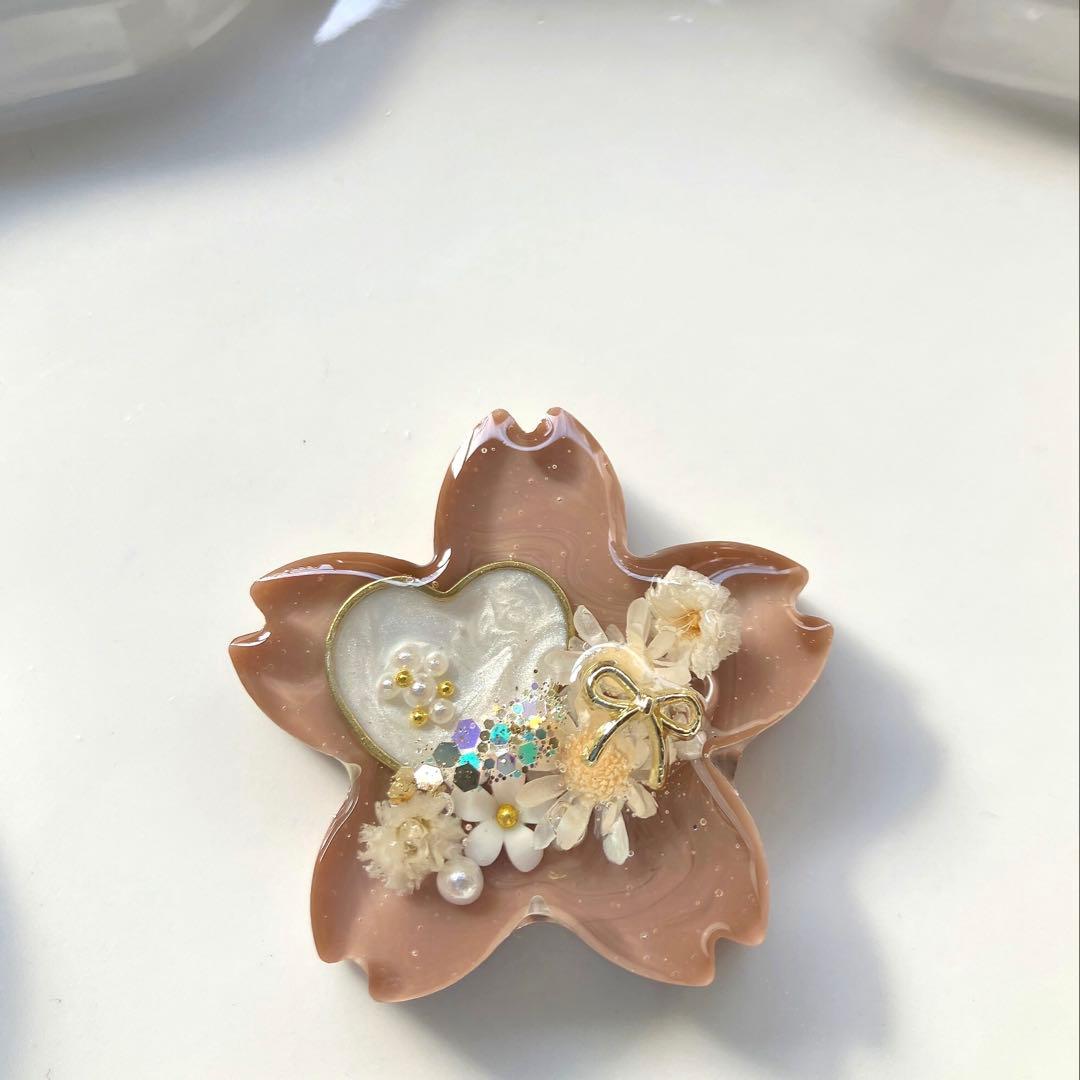 レジン ヘアゴム ハートフレーム チョコブラウン◡̈♥︎ ドライ