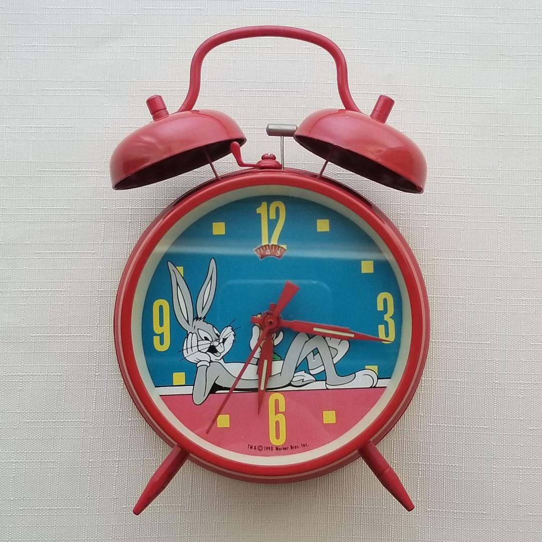 90s バックスバニー 目覚まし時計 手巻き 稼働品 ベル 大音量 【希少】 ヴィンテージ バッグスバニー 目覚まし 時計 | アンティークショップ