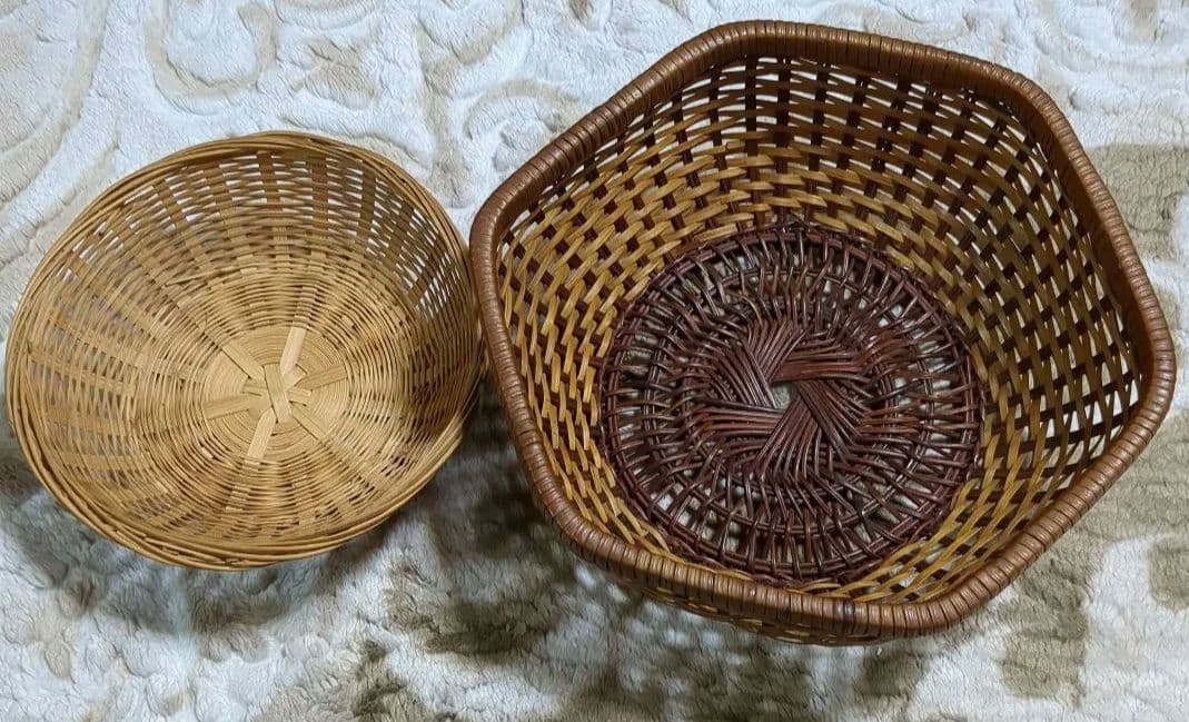 籠 カゴ バスケット 民芸品 竹かご 果物カゴ お菓子かご 昭和レトロ