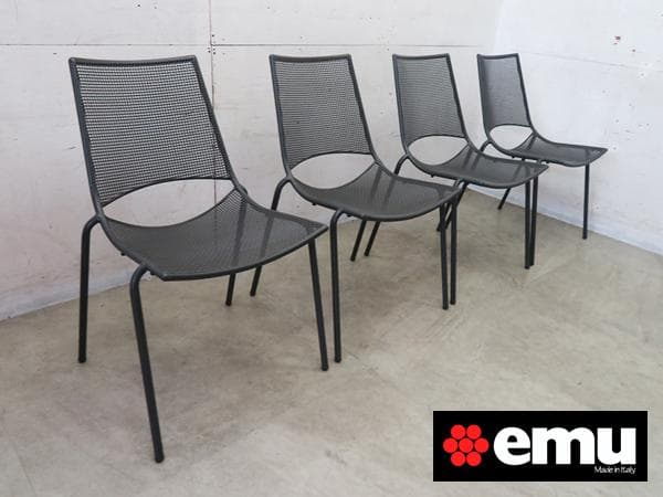 展示品□emu□イタリア□Ala□ガーデンチェア4脚セット□ガーデン