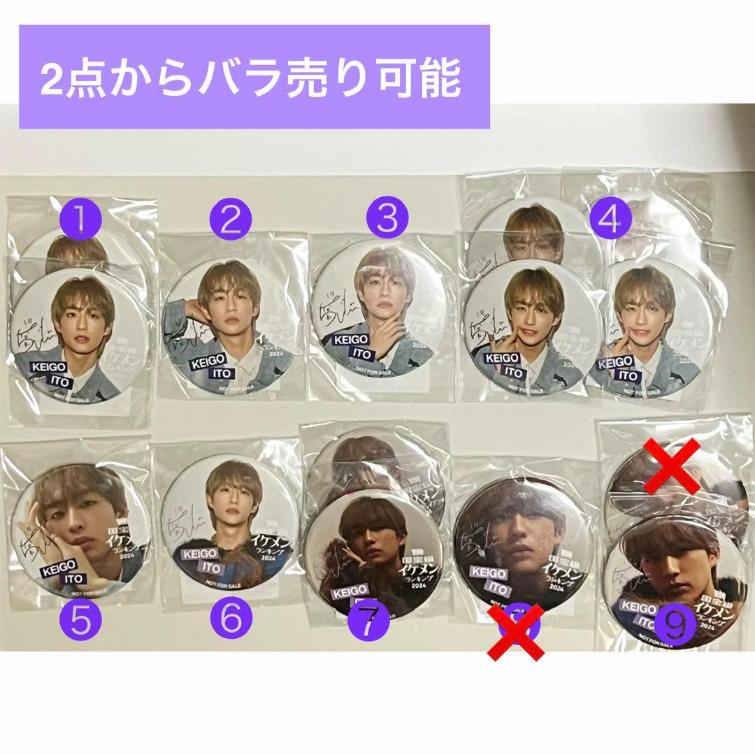 龍宮城 KEIGO 伊藤圭吾 国宝級イケメンランキング2024 缶バッジ 13点