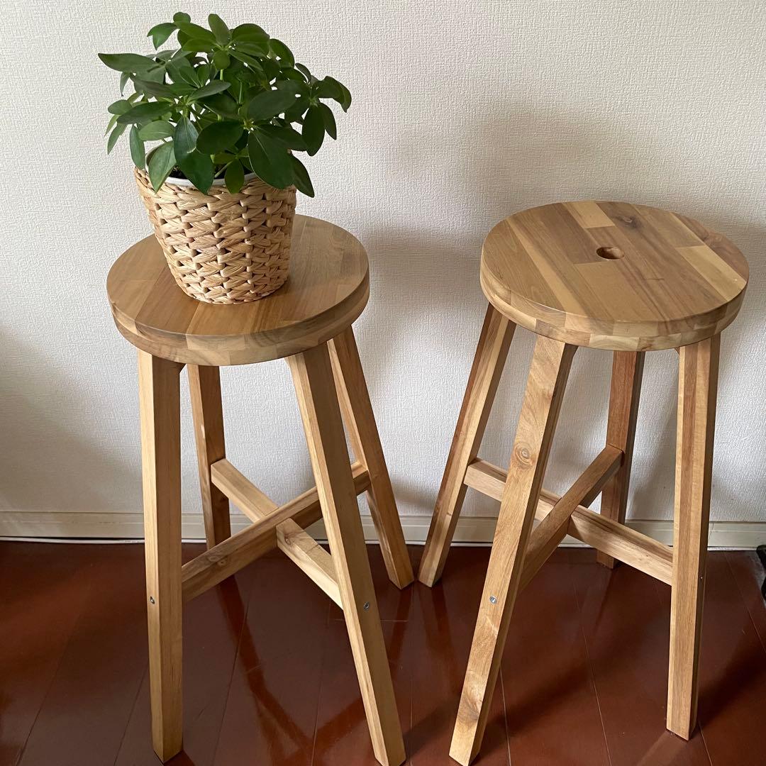 廃盤品 IKEA イケア SKOGSTA スコグスタ スツール 椅子 2脚 - メルカリ