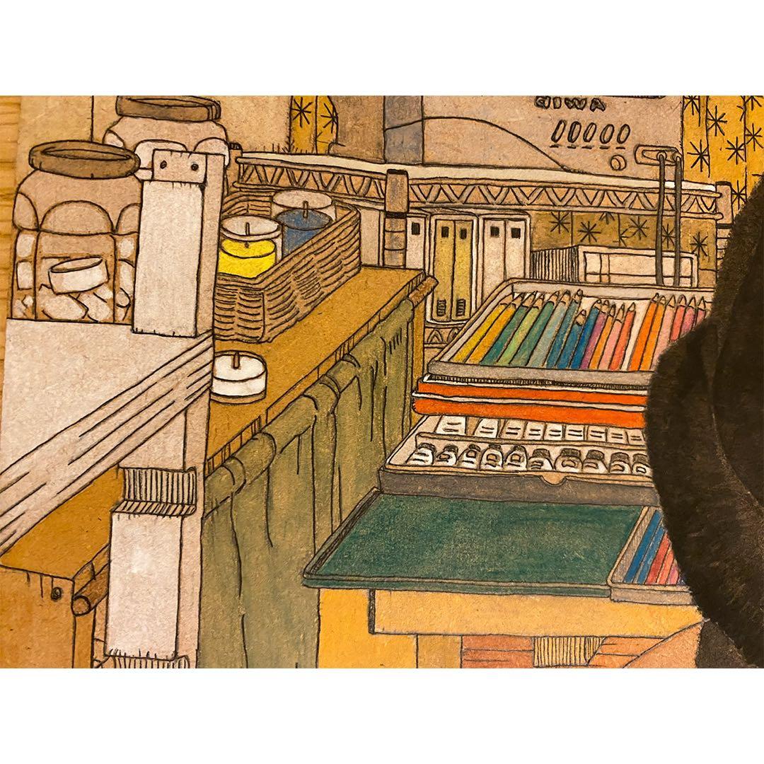 《送料無料》原画「猫の部屋」猫イラスト