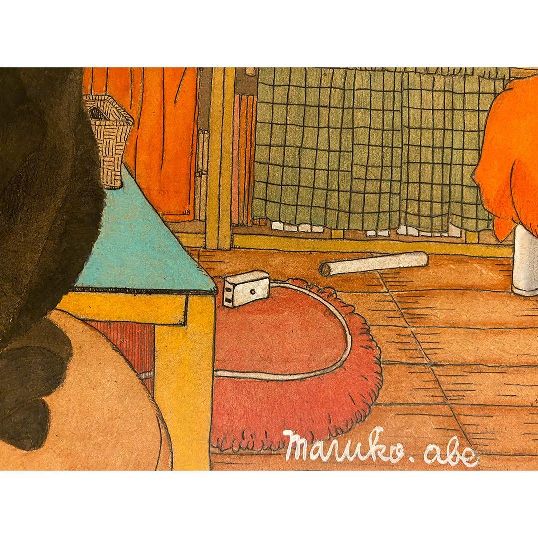 《送料無料》原画「猫の部屋」猫イラスト