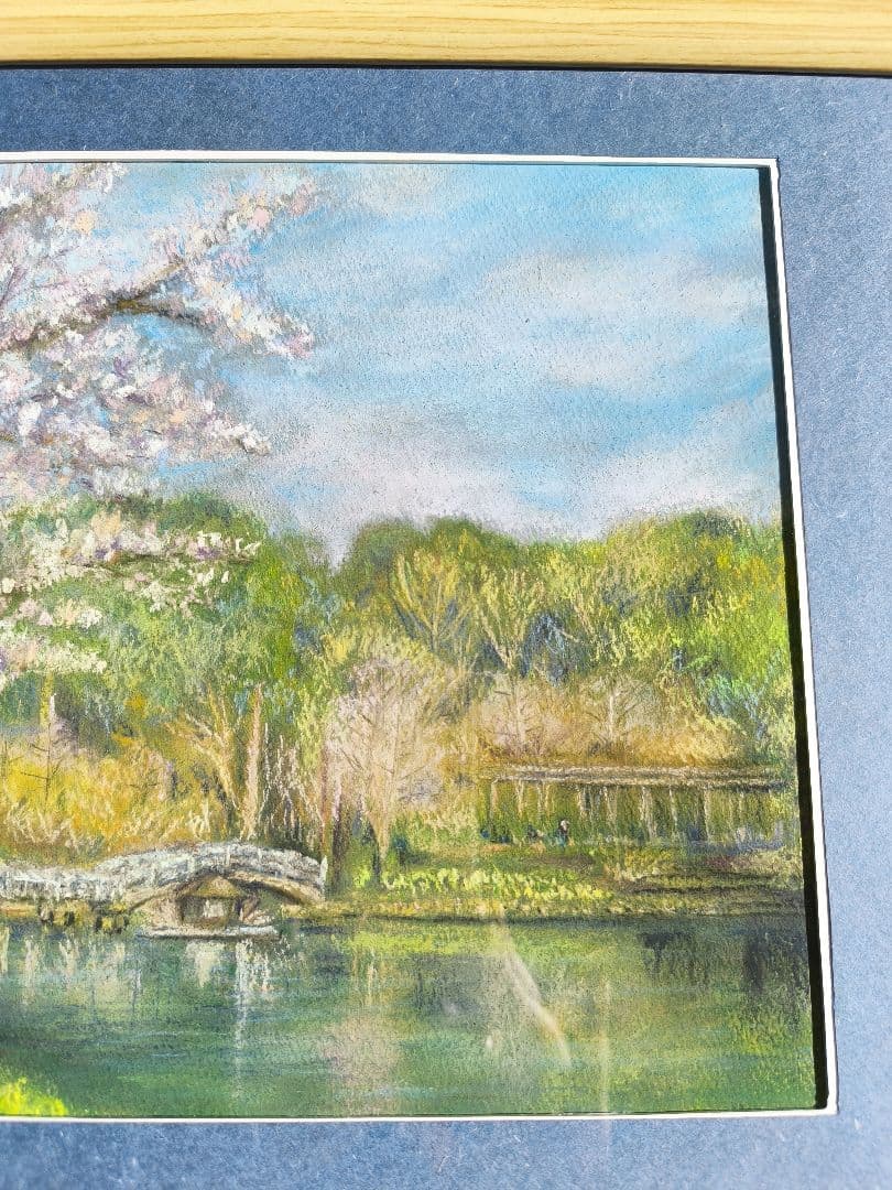 桜 癒しのパステル画 フレーム付き