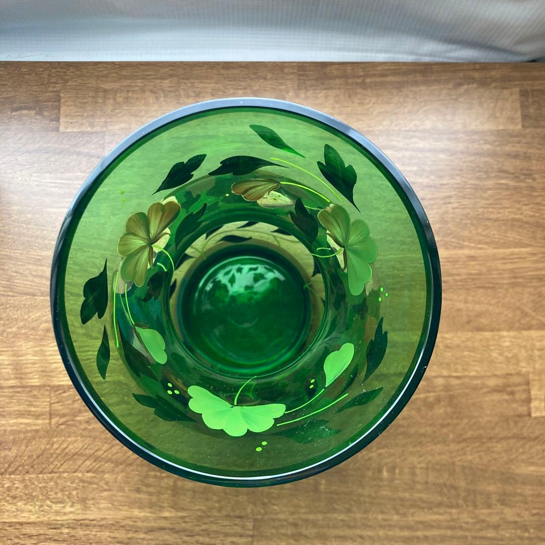 チェコ製 ボヘミアングラス 花瓶 金彩 未使用品 レトロ - メルカリ