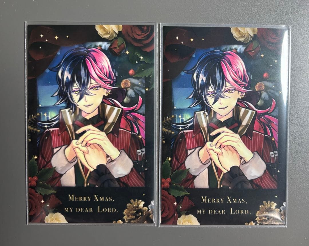 ルカス】執事と過ごす クリスマスチェキ風カード 悪魔執事と黒い猫