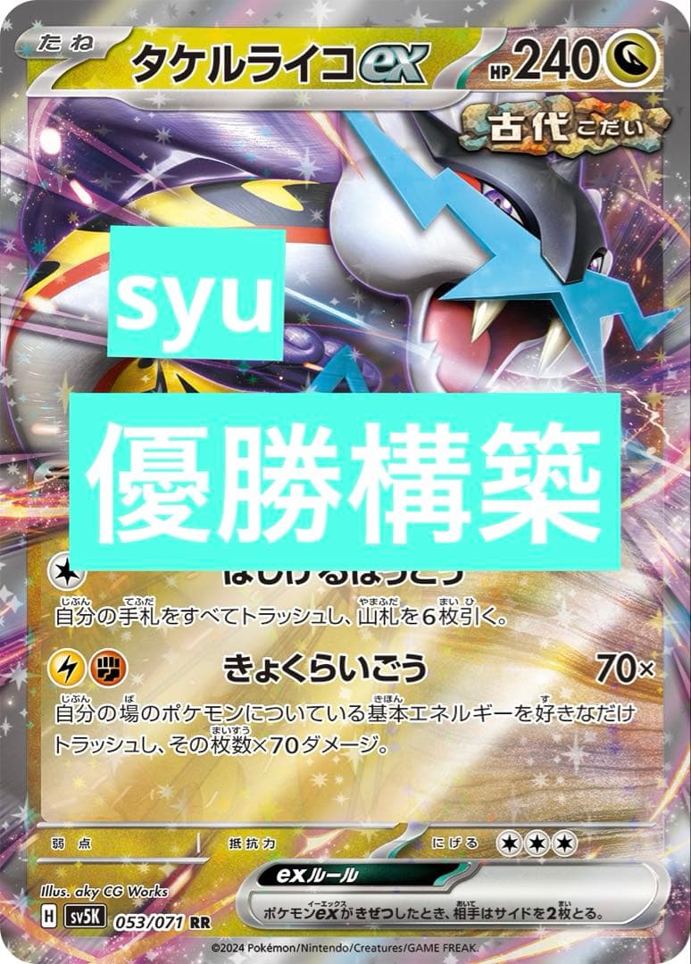 タケルライコex デッキ 構築済みデッキ ポケカ 優勝構築 - メルカリ