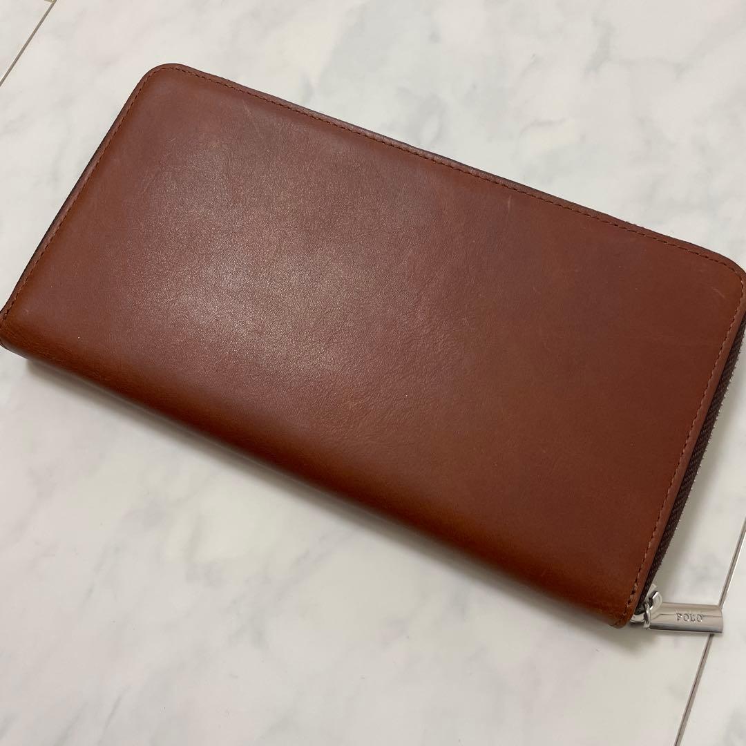 新品未使用】POLO RALPH LAUREN 牛革 ファスナー長財布 大判 - メルカリ