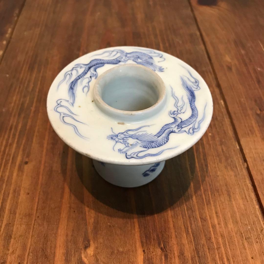 美品　古伊万里　染付　龍　盃台　年代物　焼物　杯台　酒器　迫力ある絵柄 楽天市場】花蝶文様 盃洗 0089江戸時代 伊万里 色絵 金彩 手描き酒器