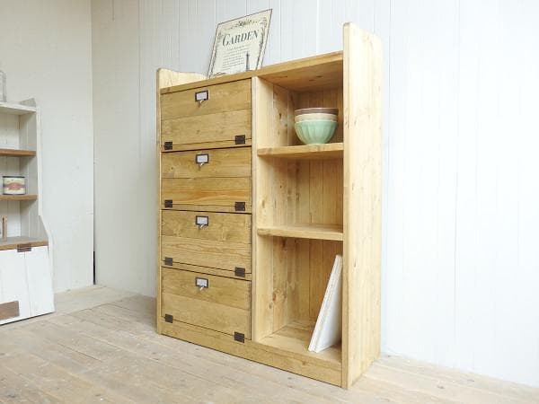 サイズデザインオーダー可！４枚バッタン扉キャビネット●ナチュラルブラウン受注製作 6ffe57bf5bc8a3ddf841e9624b83bc