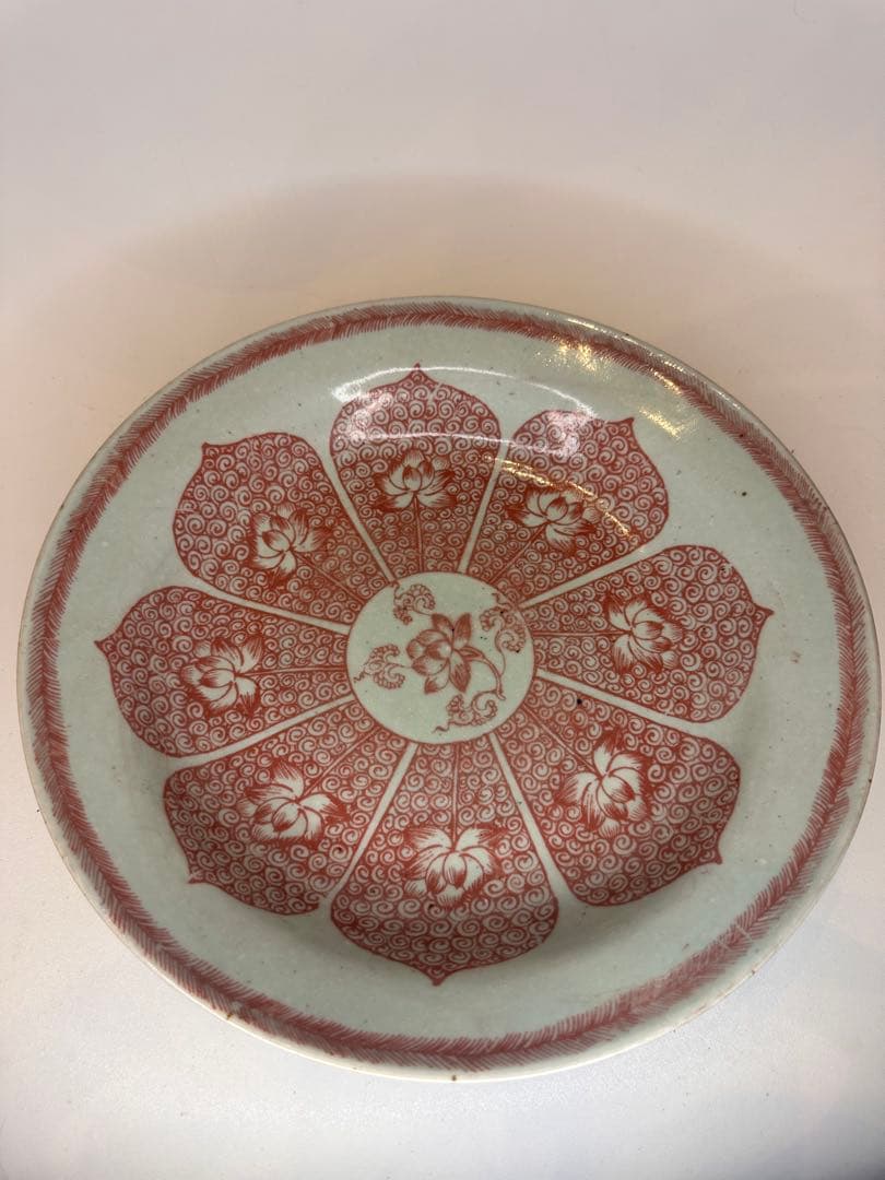 中国 明時代 釉裏紅 荷花文 皿 古陶磁 骨董品 美術品 楽天市場】景徳鎮 釉裏紅 龍文瓶 高さ約30cm 陶磁器 希少 花生 美術品