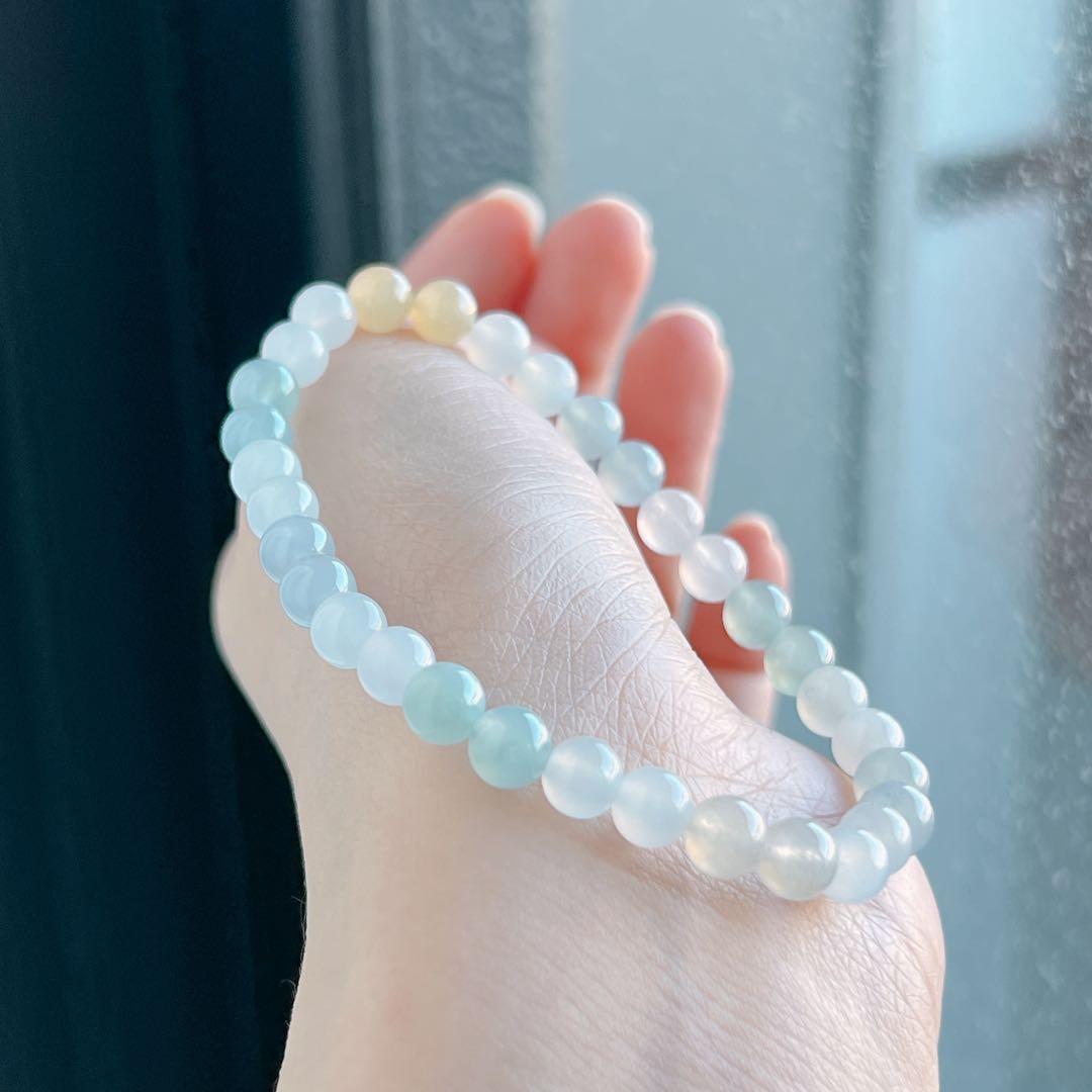 天然ミャンマー産本翡翠ブレスレット 16.5cm - メルカリ
