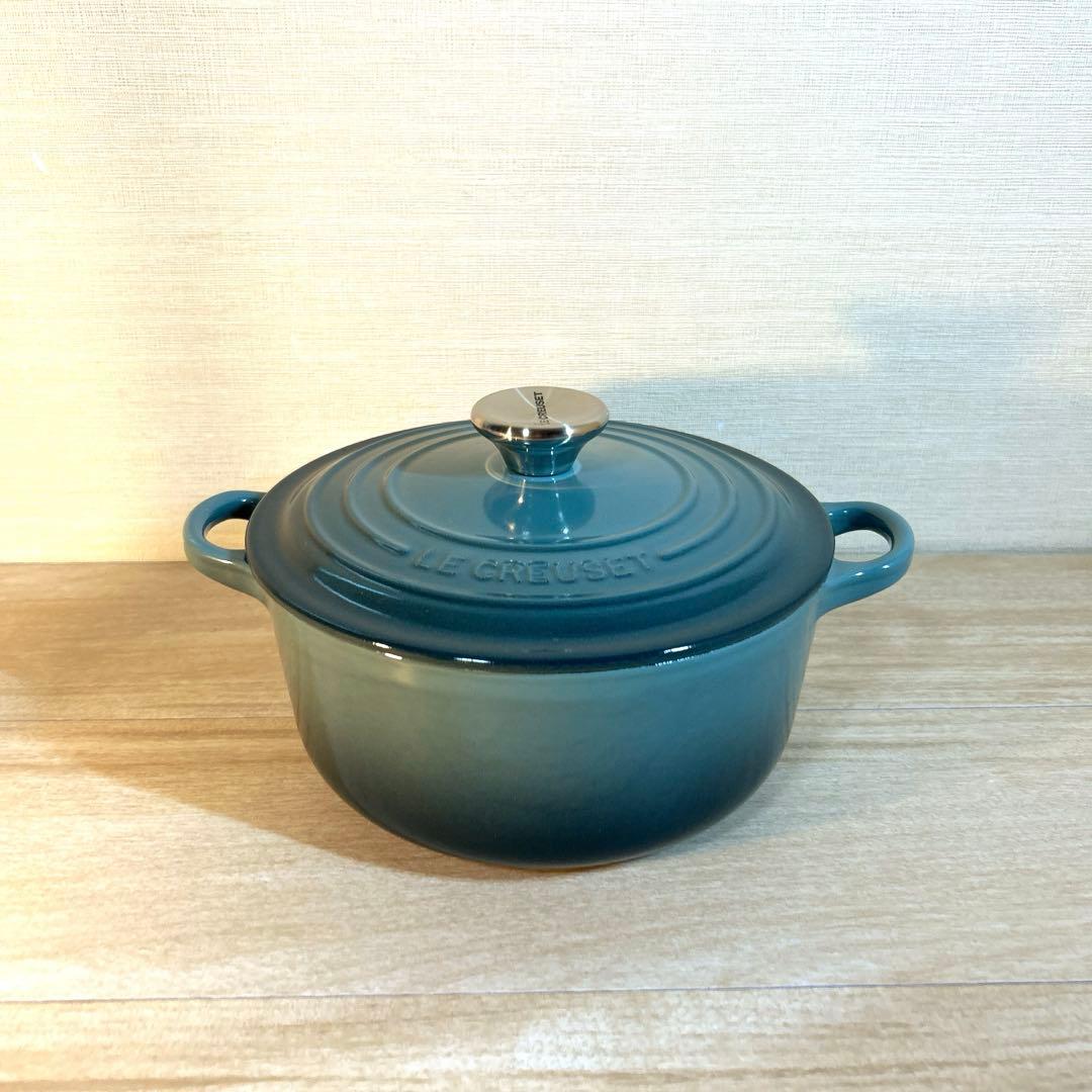 ルクルーゼ　ココットロンド　20cm マリンブルー　両手鍋　鍋 LE CREUSET(ル・クルーゼ) ココット・ロンド マリンブルー |キッチン