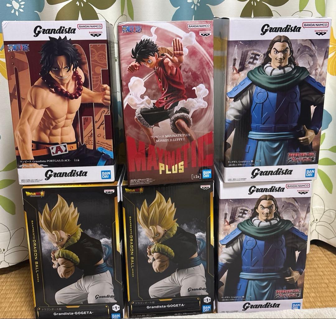 ワンピース、キングダム、ドラゴンボールフィギュア6体まとめ売り 未