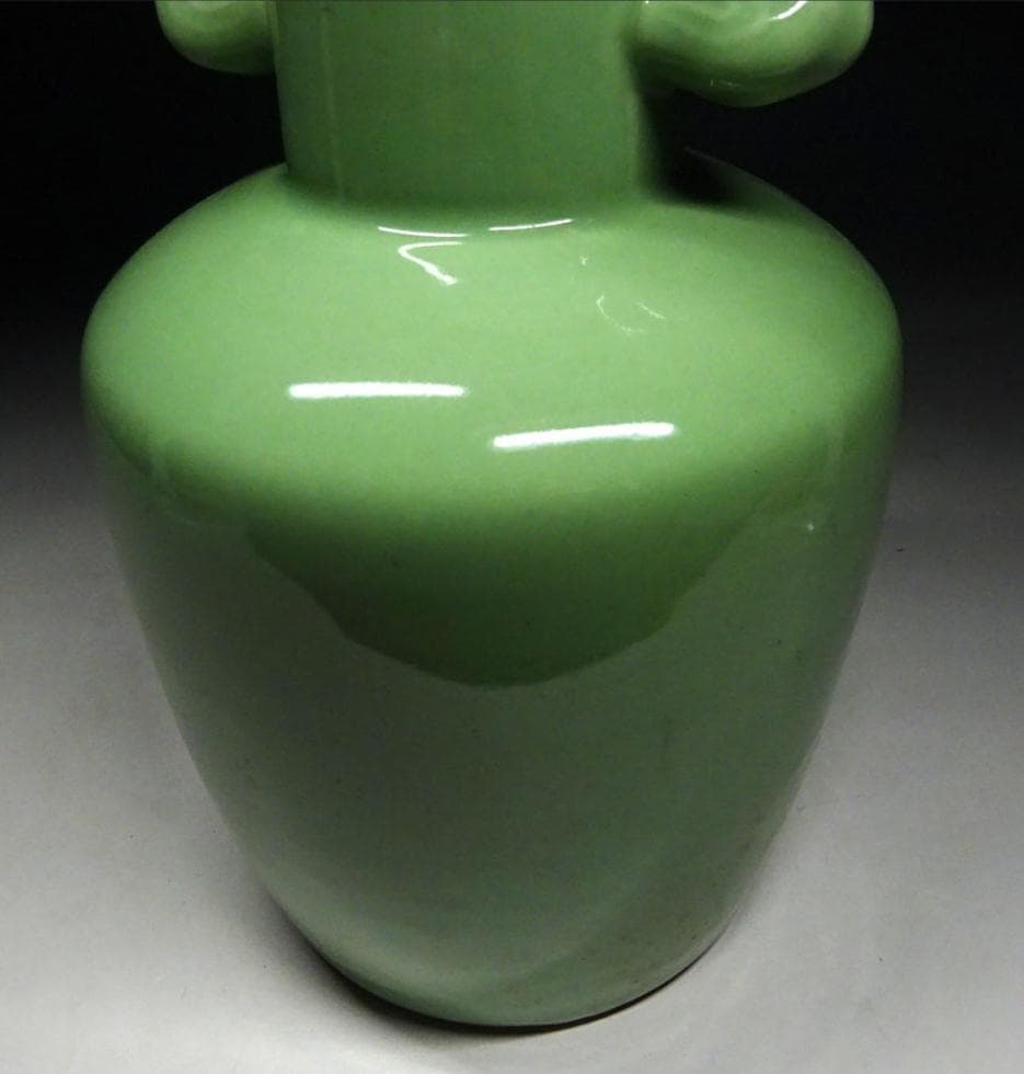 中国古玩 青磁 双耳 花瓶 高約30cm 唐物 時代物 t92559 - メルカリ