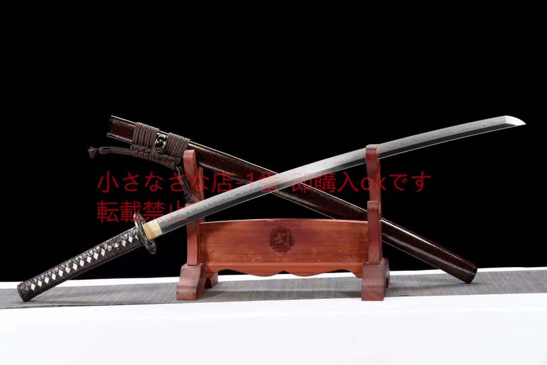 撥水紋研磨刃が白く黒く『浮雲沈香』 古兵器 武具 刀装具 日本