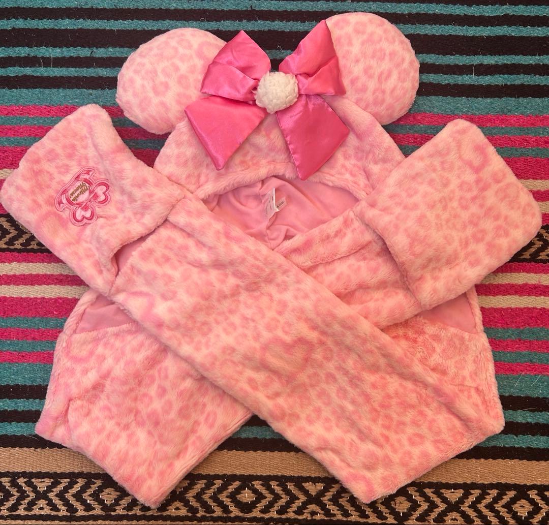 【レア】　ディズニー　ファンキャップ　マフラーキャップ　ミニー　ピンク　ヒョウ柄 ディズニー限定 ミニー ピンク ヒョウ柄 ファンキャップマフラー