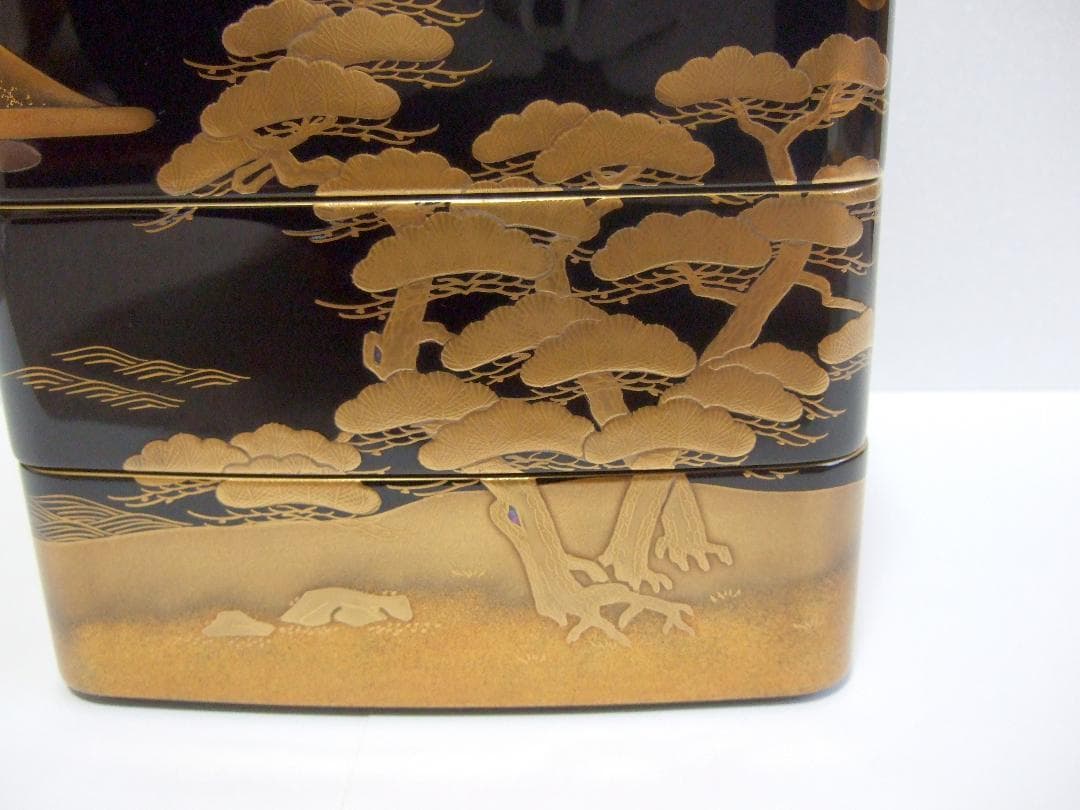 未使用】輪島塗 池端漆香堂 わじま龍作 本金高蒔絵 三段重 重箱 - メルカリ