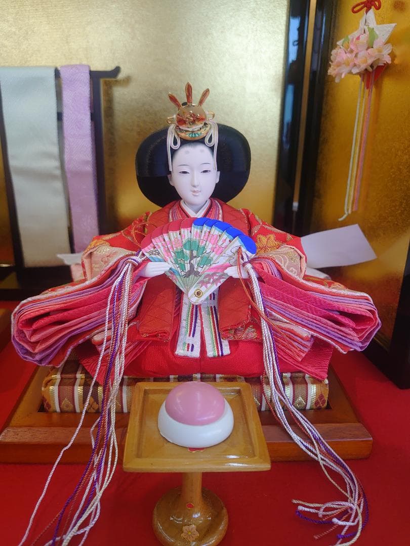 ○タイムセール○新品○ おひなさまフルセット さくら柄金襴衣装と金