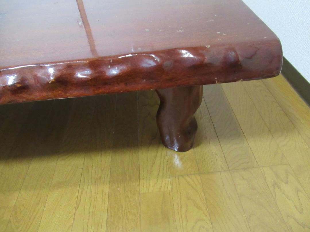 座卓 一枚板 座敷机 脚取り外し可 縦151㎝ 横88㎝ 厚み5㎝（中古