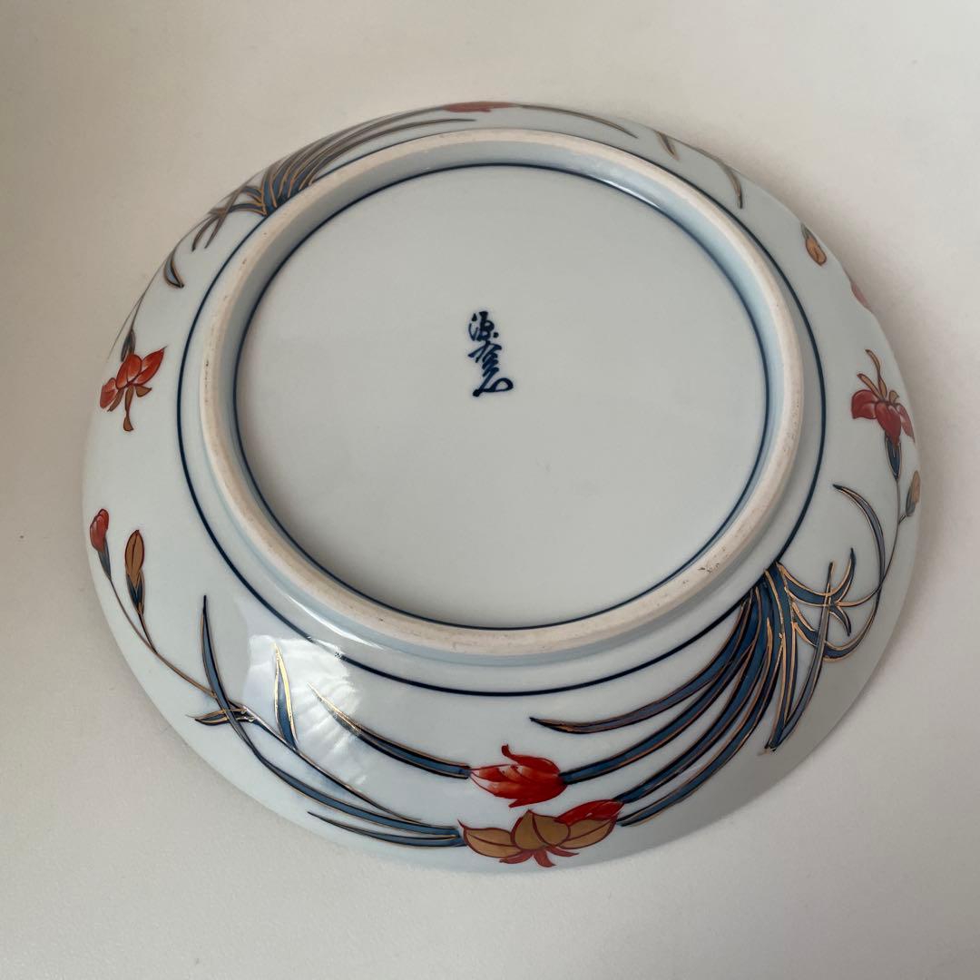 源右衛門 伊万里江戸の器 手描色絵 六寸皿深皿5客揃 古伊万里風山水