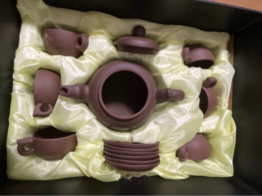 中国宜興紫砂壺 煎茶道具 茶器セット　急須 年代物 箱付 唐物紫泥急須「中国宜興」在銘 紫砂壺 中国古玩 宜興窯 : 茶道具商 越