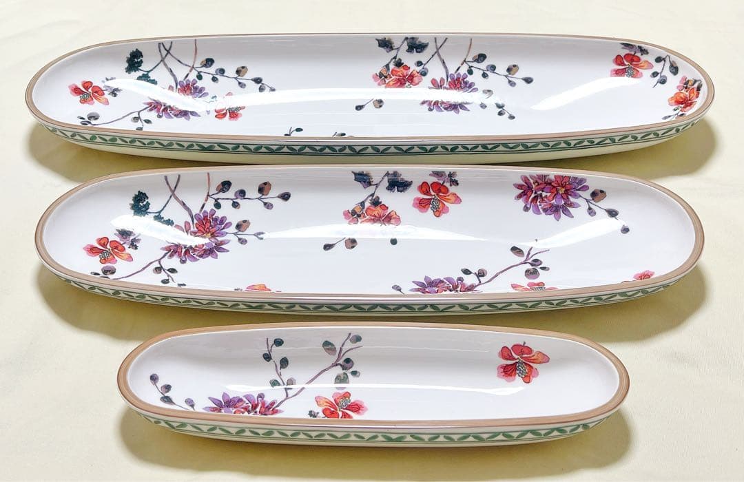 ドイツ製 Villeroy&Boch オーバル鉢 多用途トレイ大中小3個 廃盤品