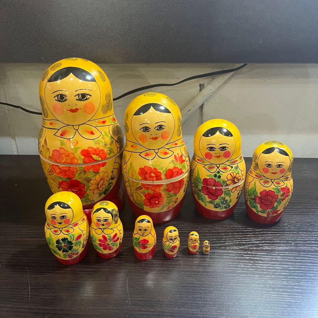 マトリョーシカ 10体セット ヴィンテージ ロシア民芸品 ソ連製 - メルカリ