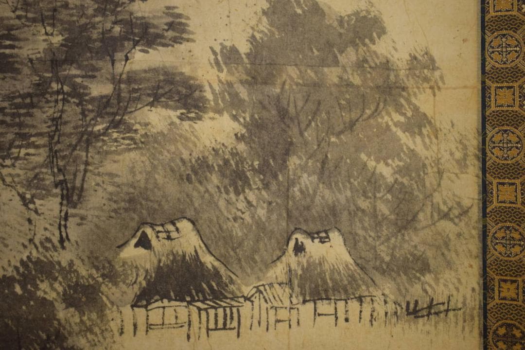 真作/森寛斎/水墨山水図/桐題箱付/布袋屋掛軸HI-672 - メルカリ