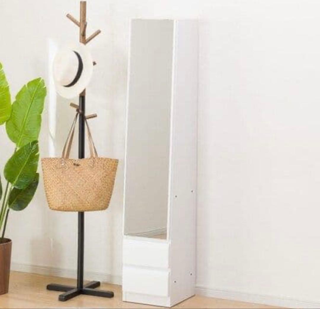 ニトリ 姿見ミラー 収納 一体型 コルト30WH ホワイト ニトリ [幅30cm] 姿見ミラー(コルト 30 WH) 【完成品・配送員設置