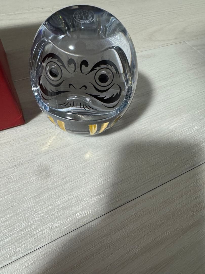 Baccarat バカラ　置物　だるま Baccarat バカラ ダルマ・大理石 台座 Sサイズ オリジナルセット 名