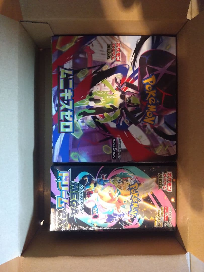MEGAドリームex ポケセン産ムニキスゼロシュリンクなしぺりぺり付き各1BOX ポケモンカード MEGAドリームEX・ムニキスゼロ シュリンクなし
