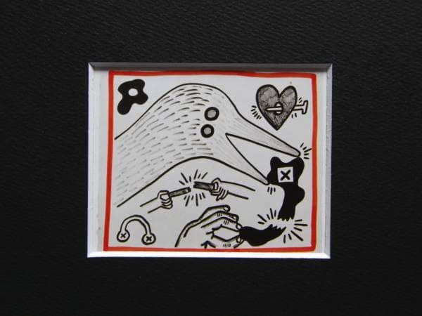 Keith Haring、No.155、希少画集画、新品額装付、状態良好 KEITH HARING ESTATE RARE VTG 1991 OFFSET LITHOGRAPH PRINT ICONIC