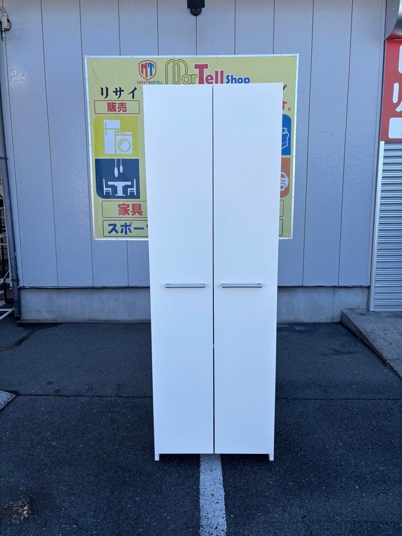 収納棚 キッチン収納 食器棚 ホワイト オフィスキッチン7型 クリアーホワイト 幅550 奥行450 高さ1810 NA-OK7