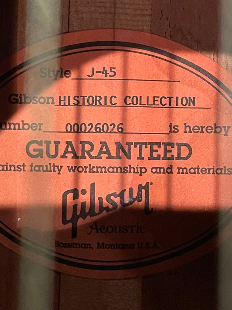 Gibson J45 histric collection （手渡し限定） - メルカリ