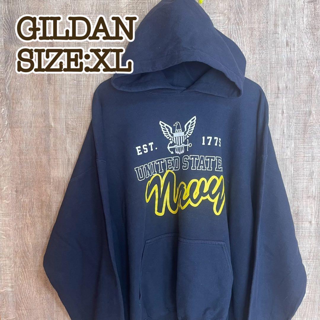 GILDAN ギルダン プルオーバーパーカー ネイビー NAVY XL - メルカリ