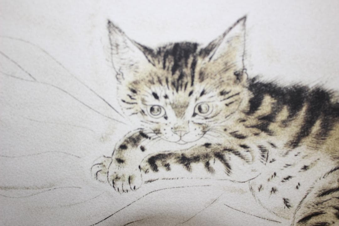藤田嗣治 エスタンプリトグラフ「猫」 100部限定 31/100 - メルカリ